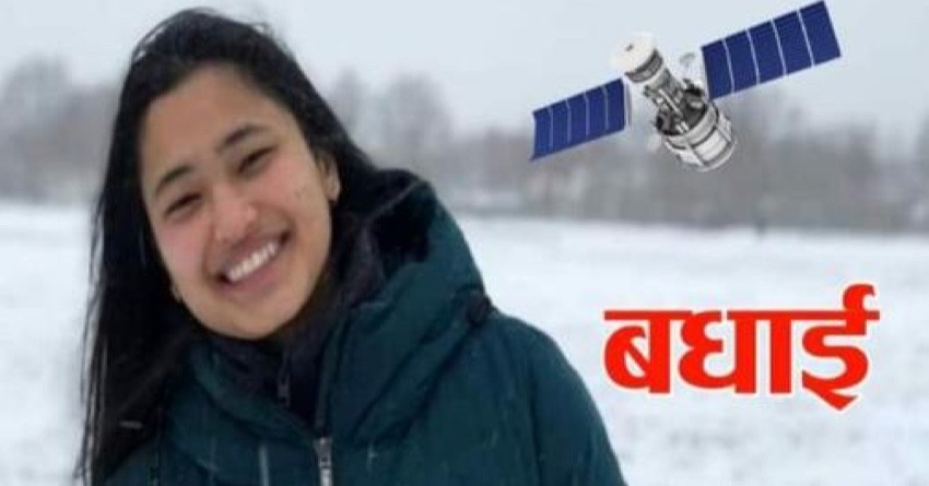 Saru Shrestha is selected in the team of a satellite into space